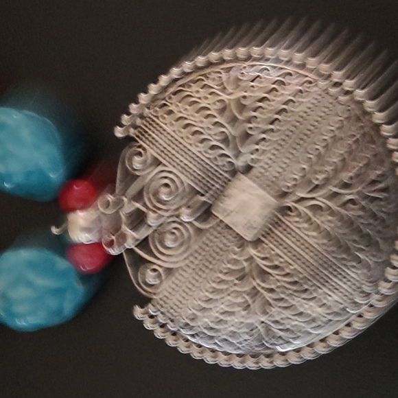 Hand crafted silver and turquoise necklace - Picture 5 of 6